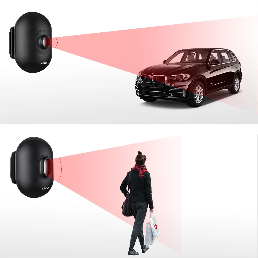 KERUI DW9 Wireless Driveway Garage Alarm System PIR Motion Infrared Detector Vehicle Burglar Alarm