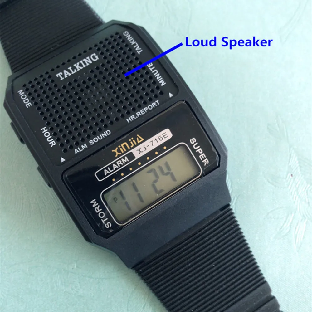 Английские говорящие часы унисекс многофункциональные для слепых электронные спортивные часы прямоугольной формы с будильником