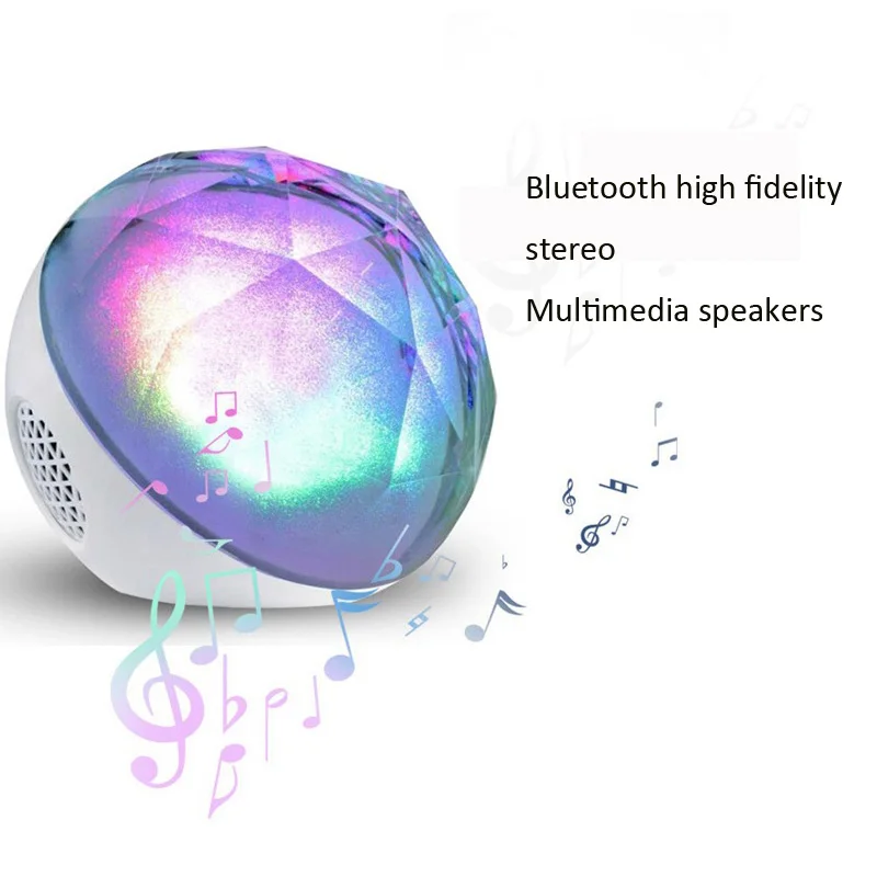 1 шт. светодиодный кристалл магический шар динамик с дистанционным управлением беспроводной Bluetooth Сабвуфер высококачественный динамик телефон 1200 мА/ч подарок белый