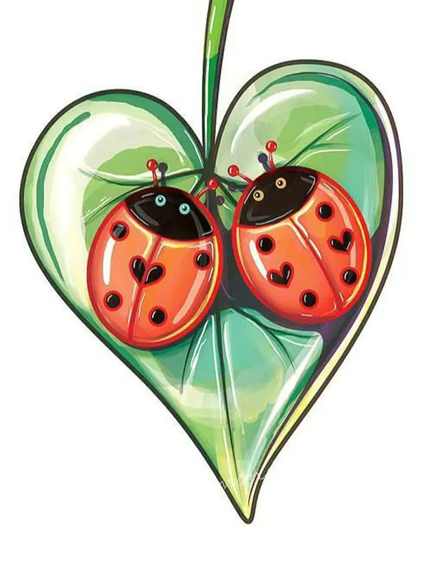 

Diamond Painting Ladybug Leaves Full Square / Round Drill Resin 3d Diamond Embroidery Insect 5D Mosaic