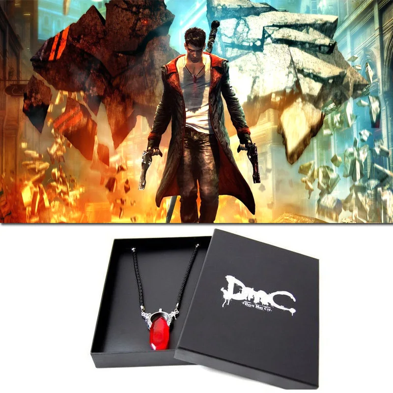 

DMC Devil May Cry Dante's Vergil Red Crystal 925 Sterling Silver Pendant Necklace Official Limited Version Necklace Men