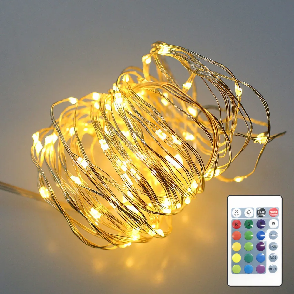 10M Wire String Light Fairy Light Remote Control Waterproof Copper