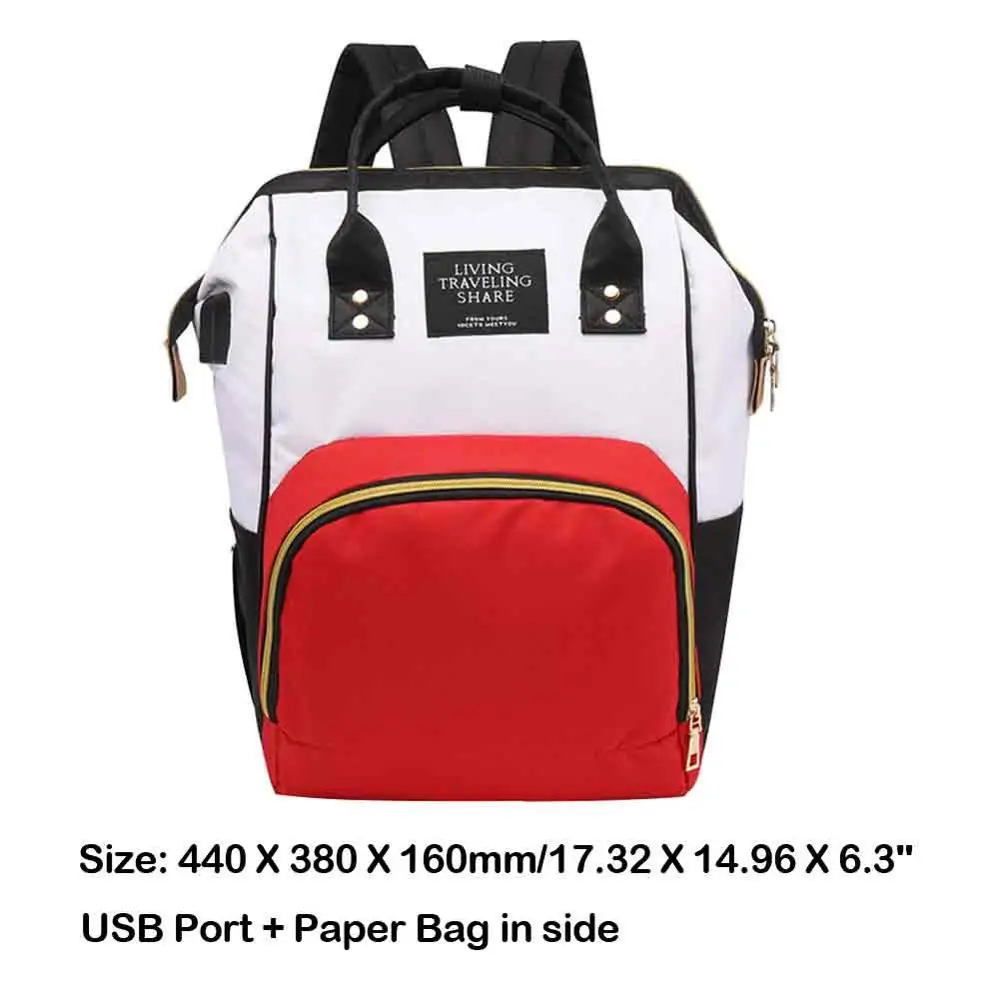 Модная USB многофункциональная сумка для подгузников для мам, сумка-Органайзер для подгузников для ухода за ребенком, сумка-клатч для мам, рюкзак для кормления, сумка-клатч - Цвет: A12