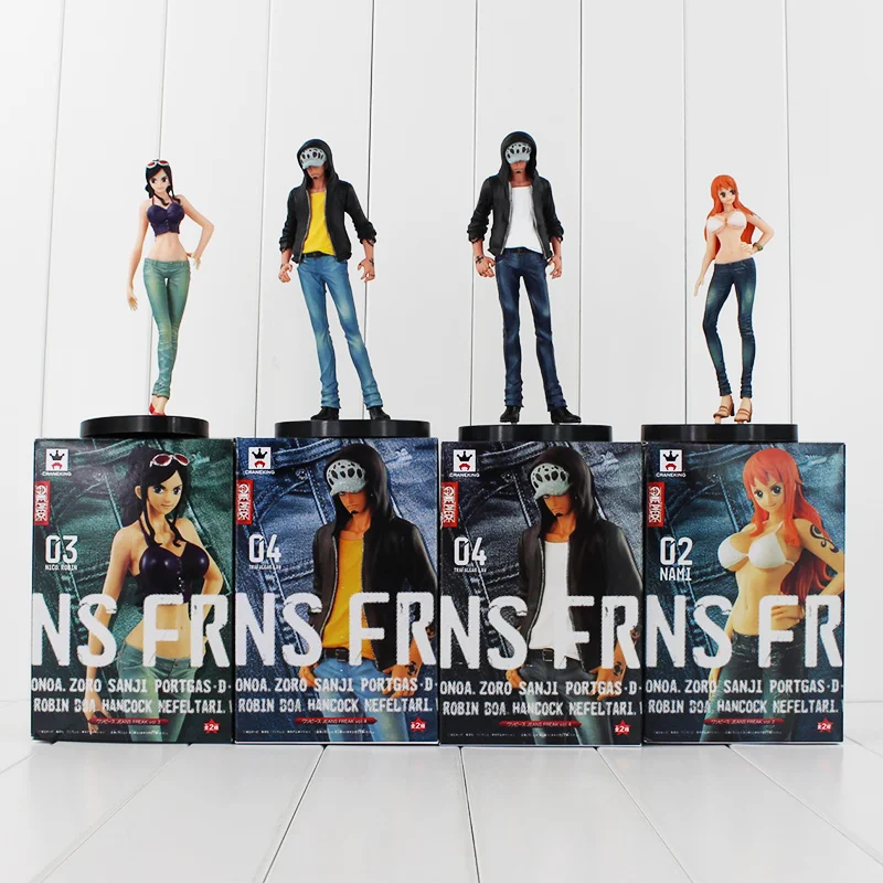 

4Styles Anime One Piece PVC Action Figures Nami Nico Robin Trafalgar Law Collectible Model Toys Brinquedos 7" 18cm