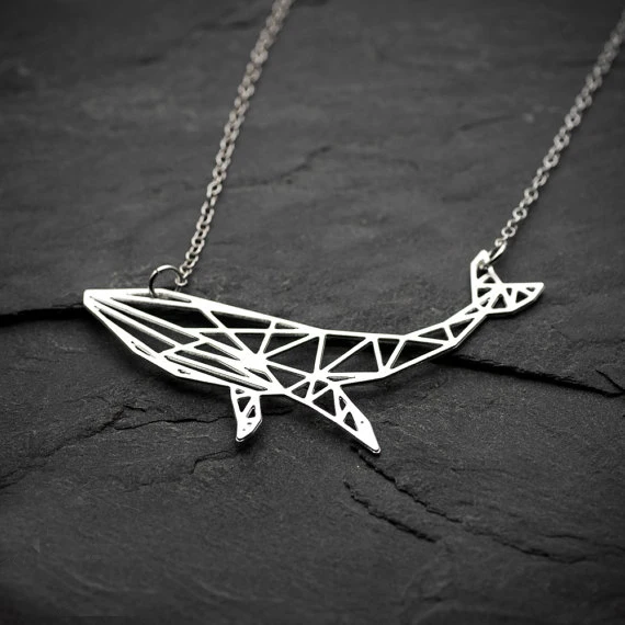 Best Offers NianDi Animal Necklace Whale Necklace Unique Silver Whale  Geometric Necklace & Pendants Party Accessories YLQ0553