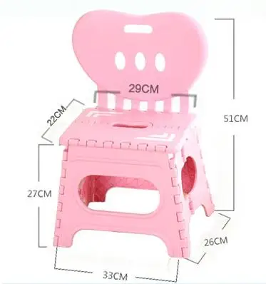 Multifunctional folding stool plastic backrest portable home chair creative kindergarten small stool children's furniture