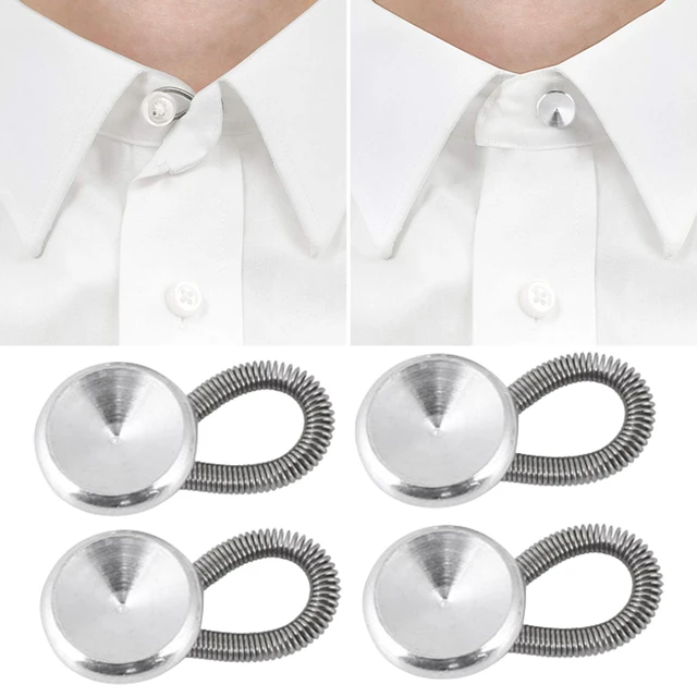 1pc/6Pcs Collar Extenders Metal Buttons Jeans Pants Waist Stretch Shirt  Suit Tie Neck Expanders Flexible