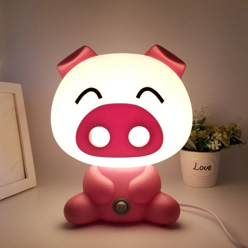 Kids Cute Bear Rabbit Led Night Light Lamp Desk Table Light Baby Bedroom Decoration Chidren Gift Animal EU US Cartoon