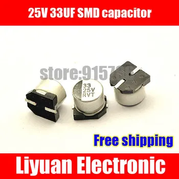 

Free shipping 25V 33UF SMD aluminum electrolytic capacitor / 33UF 25V SMD capacitor / volume 6 * 5MM