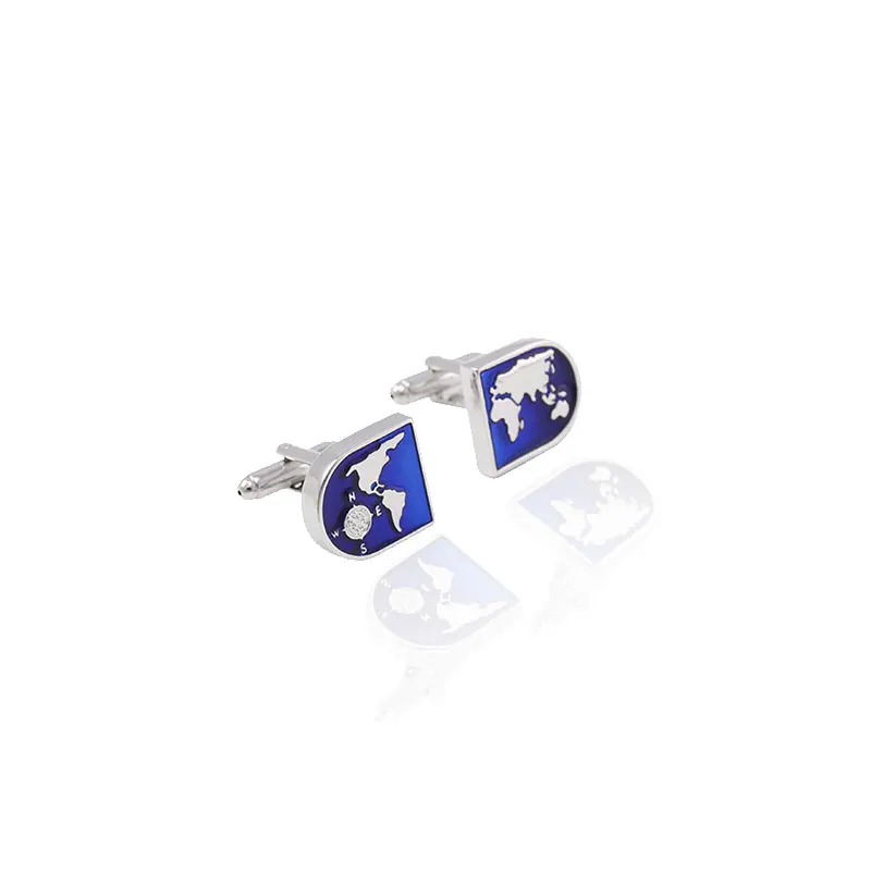 

Fingerpost Map Cufflinks Trendy Shield Style Gemelos Sleeve Button High-quality Hot Selling Sopper Cuff Links Free Shipping