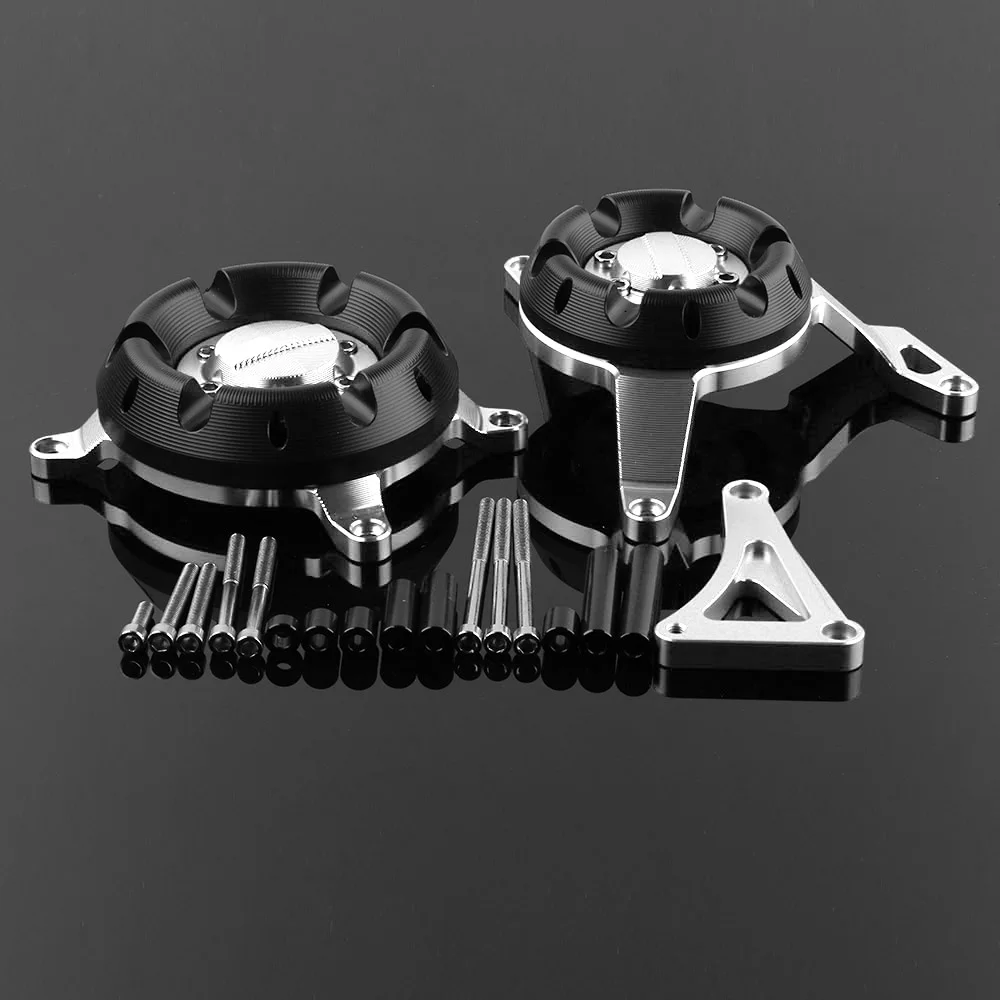 Серебристый SMOK для Kawasaki Ninja 250 300 Z250 Z300 аксессуары для мотоциклов CNC алюминиевый Двигатель статора Защитный протектор Защитная крышка - Цвет: Серебристый