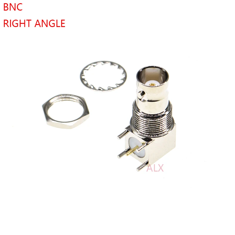 5x BNC Female Jack Right Angle PCB Mount Panel White CCTV Soldering Connector KI