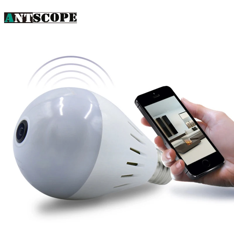 Antscope 2mp 1080 P свет лампы Беспроводной IP Камера WiFi дома безопасности Fisheye 360