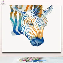 Красочные голова лошади абстрактные творческие лошади искусство картины Рисование краски по номерам с наборы ручной работы для hoom украшения стены