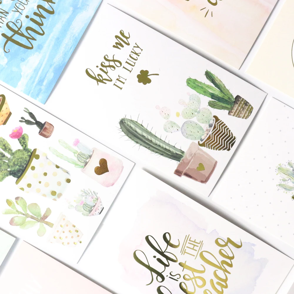 

Domikee cute cartoon cactus design notebooks index paper divider accessories,fine office school paper board bookmark stationery