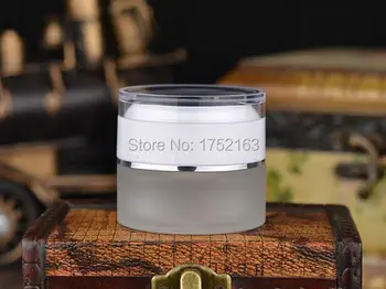 

20G Frosted Glass Cream Jar cosmetic jar with white cap EyeShadow Makeup Face Cream Skin Care Empty cosmetic container