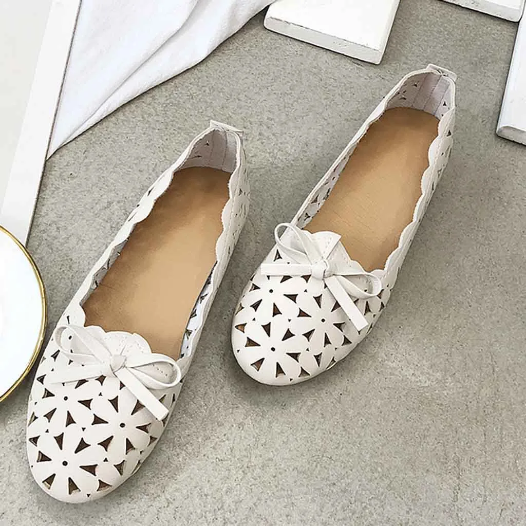 YOUYEDIAN Big size spring women flats shoes women leather flats ladies shoes female cutout slip on flat loafers Women Shoes#g40