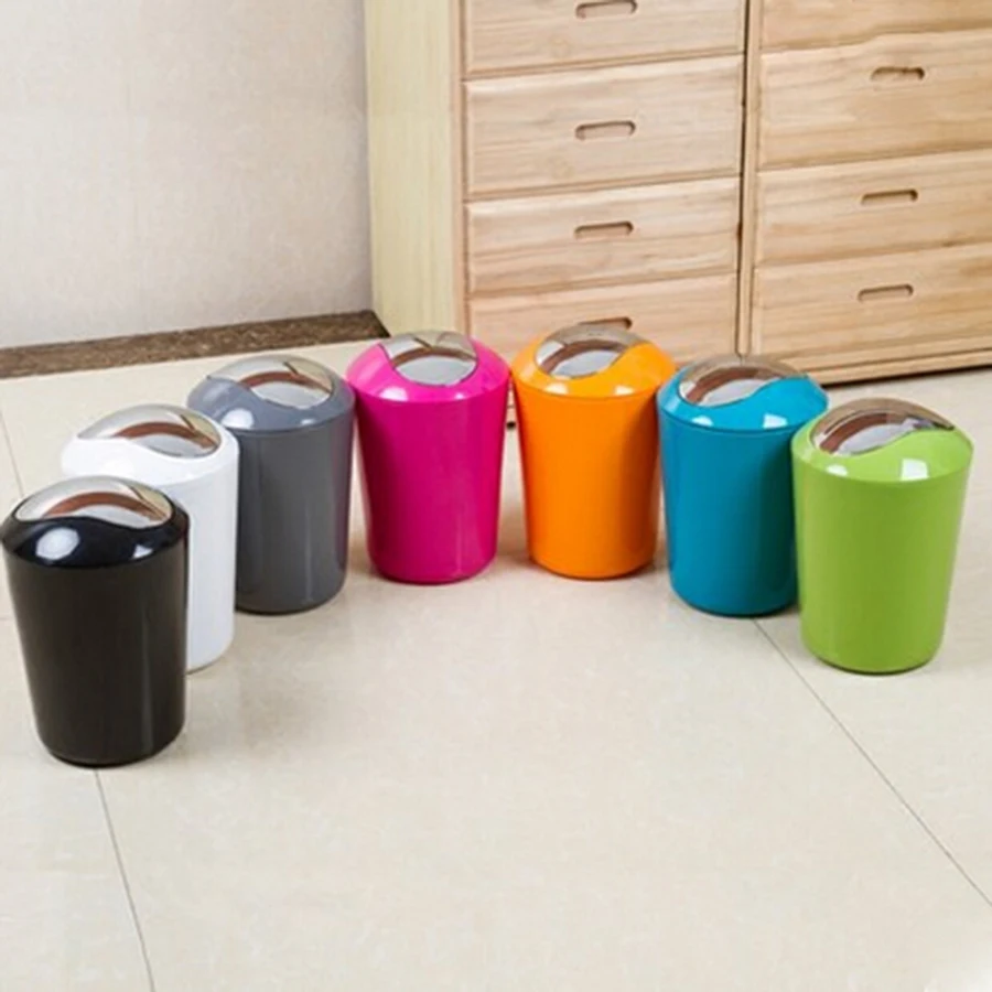 

Topsky Household Rocking Cover Plastic Trash Cans,Bedroom,Bathroom,Kitchen,Living Room,Cover,Paper Basket
