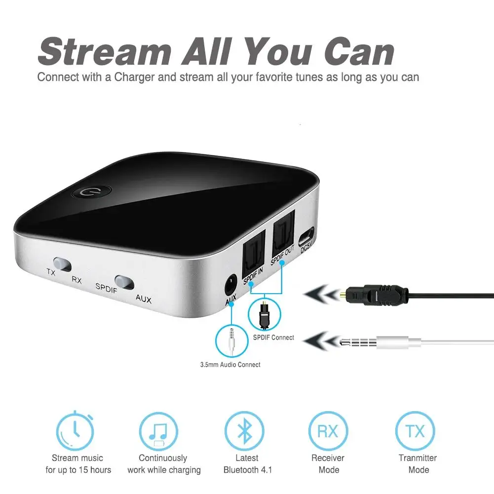 EastVita Bluetooth передатчик приемник Aptx беспроводной стерео аудио адаптер Bluetooth приемник Aux TOSLINK/SPDIF Прямая поставка