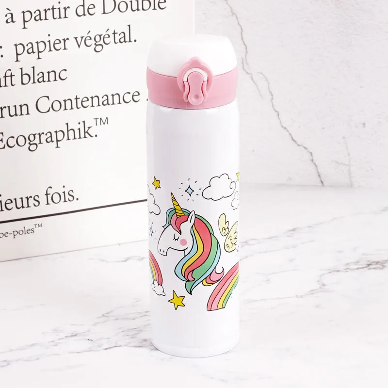 Cute Cartoon Unicorn Vacuum Thermos Stainless Steel Thermocup Travel Thermal Bottle Coffee Cup Insulated Water Bottles2