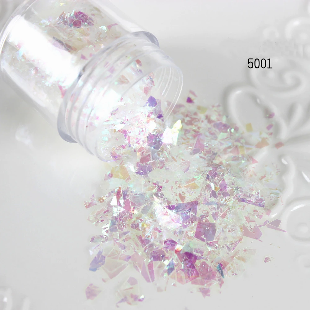 

10ml/Box Irregular Nail Spangles Acrylic Broken Glass Sparkly Nail Sequins Glitter Powder Flakes For Nail Art Tips Decoration