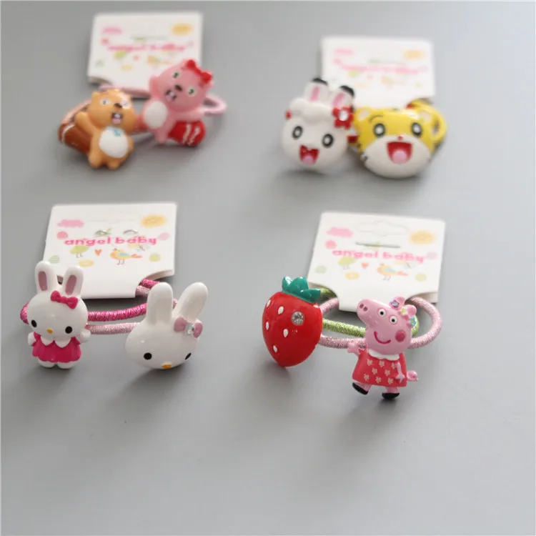 

2 PCS New Lovely Bunny Strawberry Princess Headwear Baby Headdress Children Hair Ropes Girls Accessories Kids Elastic Hair Bands