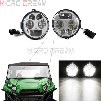 

1 pair UTV & ATV Custom Chrome 6000K LED Headlight For Kawasaki Teryx4 Teryx 4 750 EPS LE 2012-2015 Brute Force 750 2012-2016