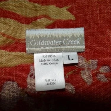 Coldwater Creek jacket womens size L large red floral blazer 100% cotton floral (4)