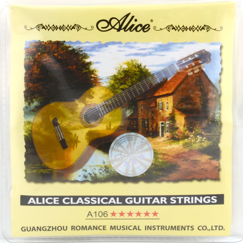 Alice Black Classical Guitar Strings 6 Strings Nylon & Golden Plated