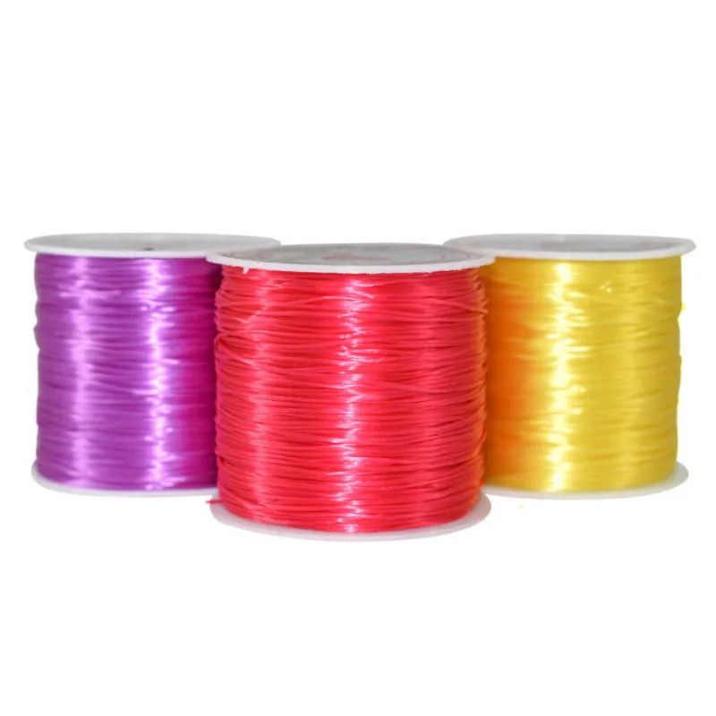 

60m 0.5mm DIY Transparent red black Crystal Beading Stretch Elastic Thread flat Beading Wire/Cord/String Jewelry Making