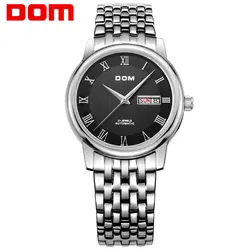 DOM часы мужские роскошные 2018 механические мужские часы лучший бренд класса люкс водостойкие стальные часы деловые мужские повседневные