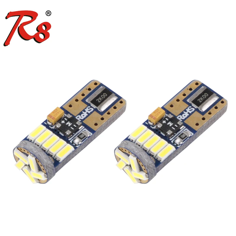 

R8 High Quality 2pcs W5W Car LED 12-30V AC CANBUS T10 Bulb Auto Lights Interior Signal lamp 168 194 Clearance Lights Error Free