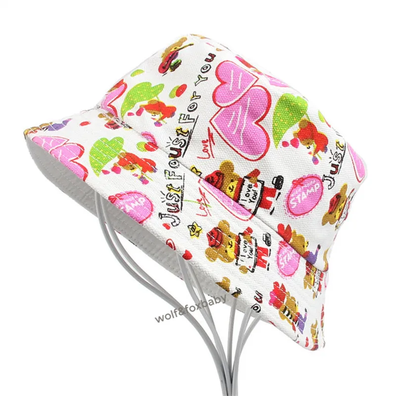 baby essential  Retail 2-6years sunbonnet sun hats printing Fisherman caps baby children kids spring summer fall accessoriesbaby eating 