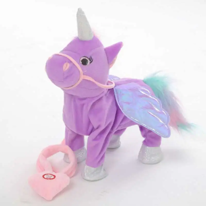 Robot Unicorn Electronic Plush Horse Controlled By Leash Music Unicorn