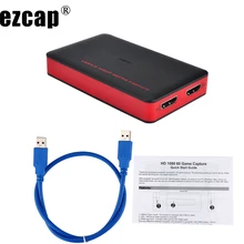 Ezcap 1080P 60fps Full HD видео рекордер HDMI к USB 3,0 Захват карты коробка для Windows Mac телефон игры Поддержка ПК прямая трансляция