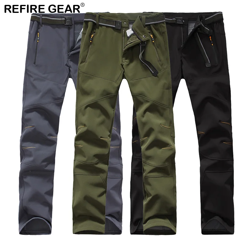 Refire Gear Soft Shell Fleece Pantalones deportivos al aire libre hombres senderismo Trekking Windbreaker Camping pesca escalada pantalones impermeables Refire Gear Soft Shell Fleece Pantalones deportivos al aire libre hombres senderismo Trekking Windbreaker Camping pesca escalada pantalones impermeables