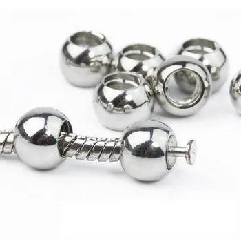 Lote de 10 unidades de abalorios de rosca con Clip para pulseras europeas Pandora, collares para fabricación de joyas