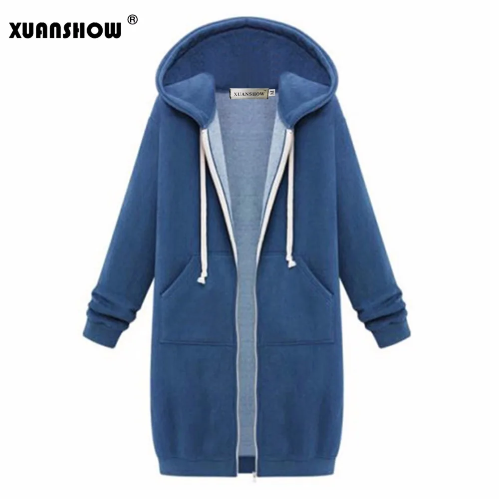 XUANSHOW зимняя куртка женские модные толстовки верхняя одежда с длинным рукавом и