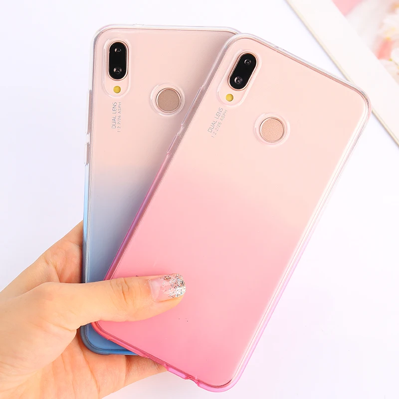 Градиентный чехол для huawei P20 Lite P10 P8 P9 Lite Mini Коврики 10 Honor 6C 6A 7X 7C 7A Pro 10 9 Lite Y9 P Smart Мягкая обложка