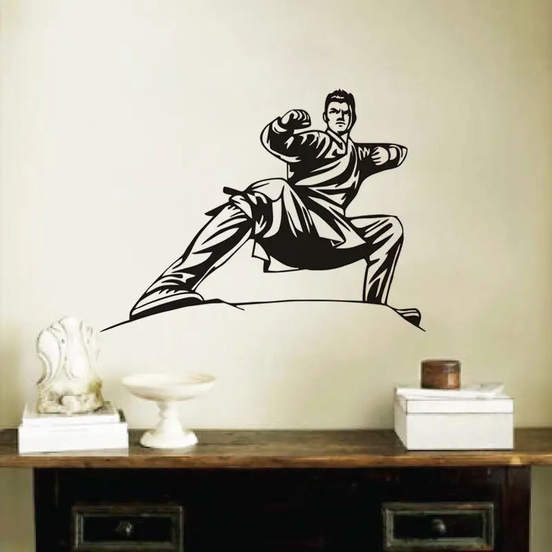 

Home Decor Karate Stance Vinyl Wall Decal Home Living Mural Art Decorative Sticker Removable Carving Kids Boys Room Mural M-128