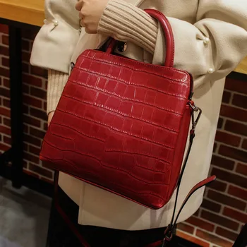 

2019 New Vintage Women Handbags Genuine Leather Alligator High Quality Female Office Bag Ladies Shoulder Messenger Bag