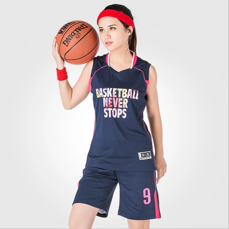 Basketball Jersey & Shorts 2PCS Uniform Girl Student Suit DIY LOGO Name