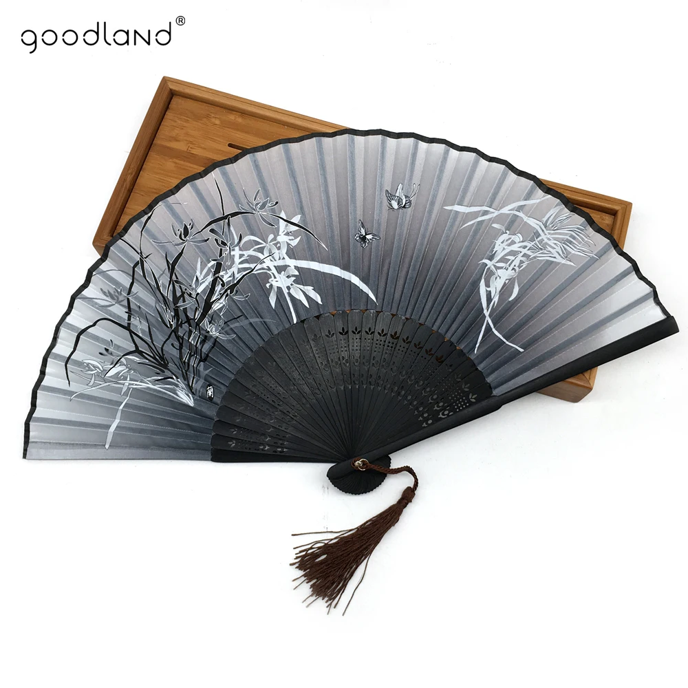 Free Shipping 10pcs/lot 21cm Japan 100 Silk Bamboo Asian Pocket Fan