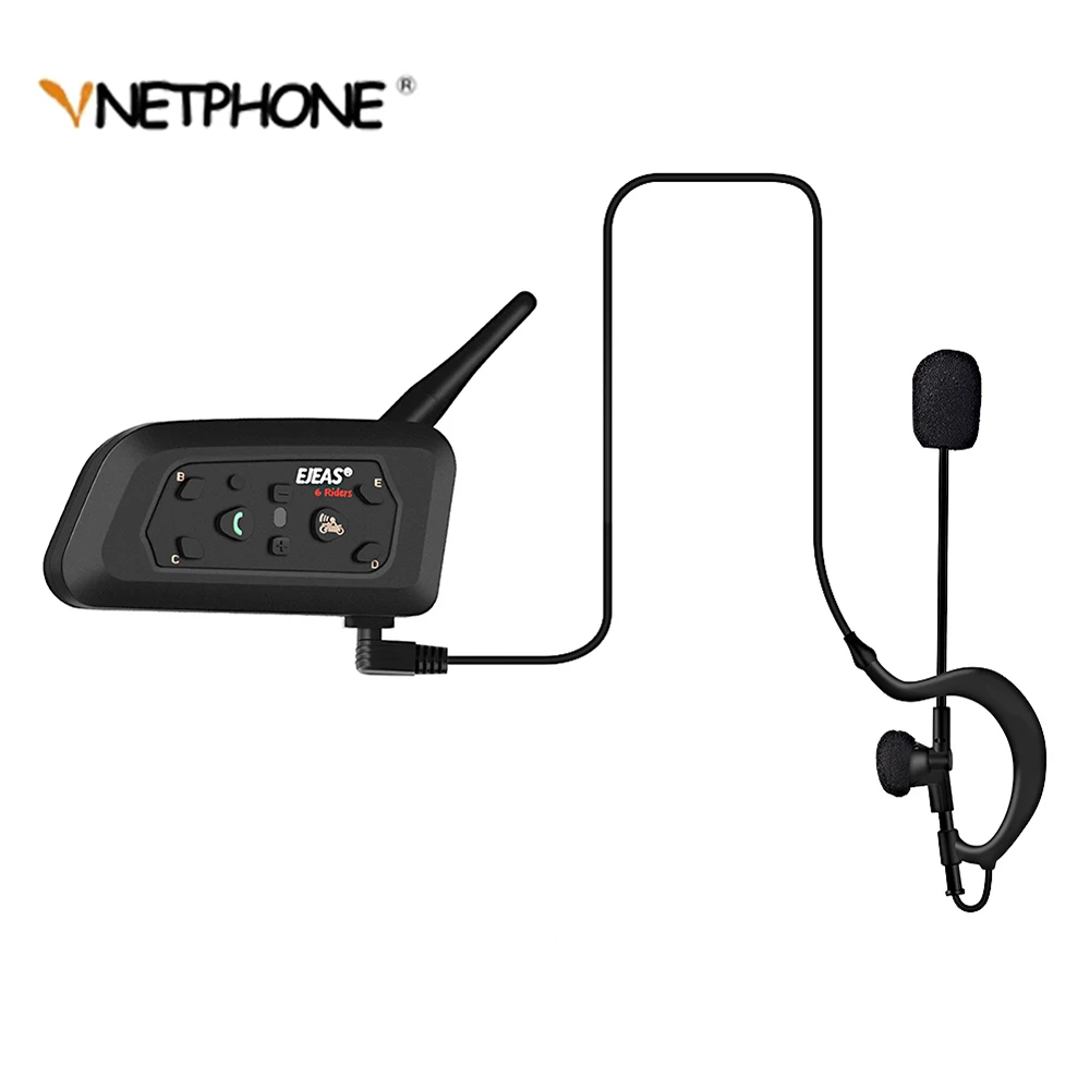

VNETPHONE V6C Intercom Helmet Bluetooth Headset Motorcycle Communication 6 Riders Interphone Speaker Full Duplex 1200m MP3 GPS
