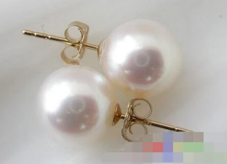 

FREE SHIPPING>>> free shipping 00388 AKOYA WHITE ROUND SEAWATER PEARL EARRING