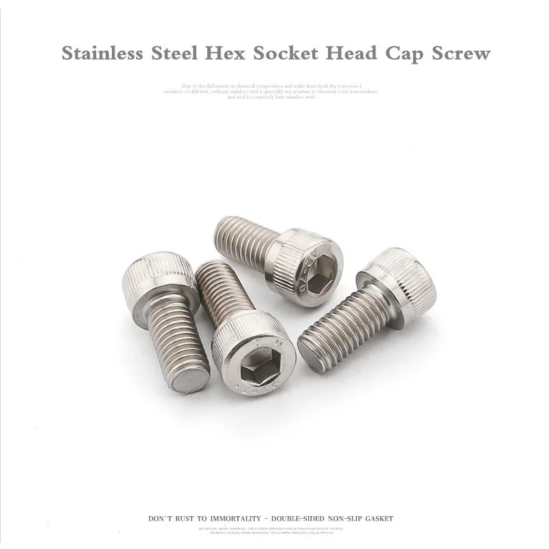 

5-50Pcs M1.6 M2 M2.5 M3 M4 M5 M6 DIN912 304 Stainless Steel Hexagon Socket Head Cap Screws Hex Socket Screw Metric Bike Screw