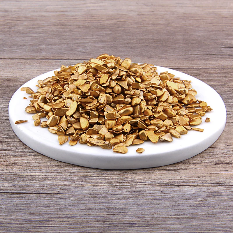

VINSWET 50g 3-4 MM Natural Gold Color Powder Crystal Gravel Rock Raw Gem stone Mineral Fish Tank Garden Ornament Decoration