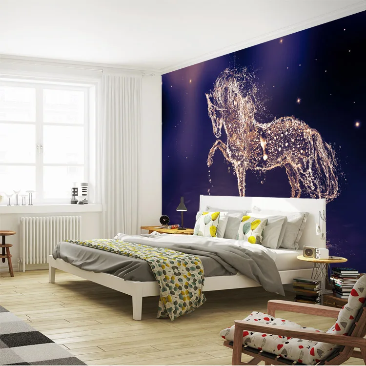 Фантазия лошадь фото обои на заказ настенная Очаровательная Galaxy Обои Wall Art Спальня Обувь для девочек Детская комната Декор украшение дома