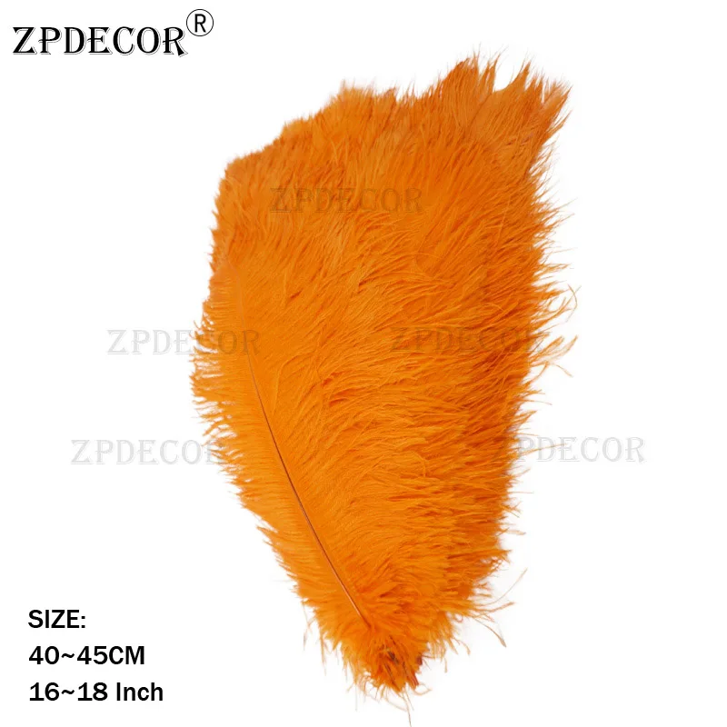 16-18 дюймов 40-45 см Frist-grade страусиное перо для изготовления ювелирных изделий DIY - Цвет: Оранжевый