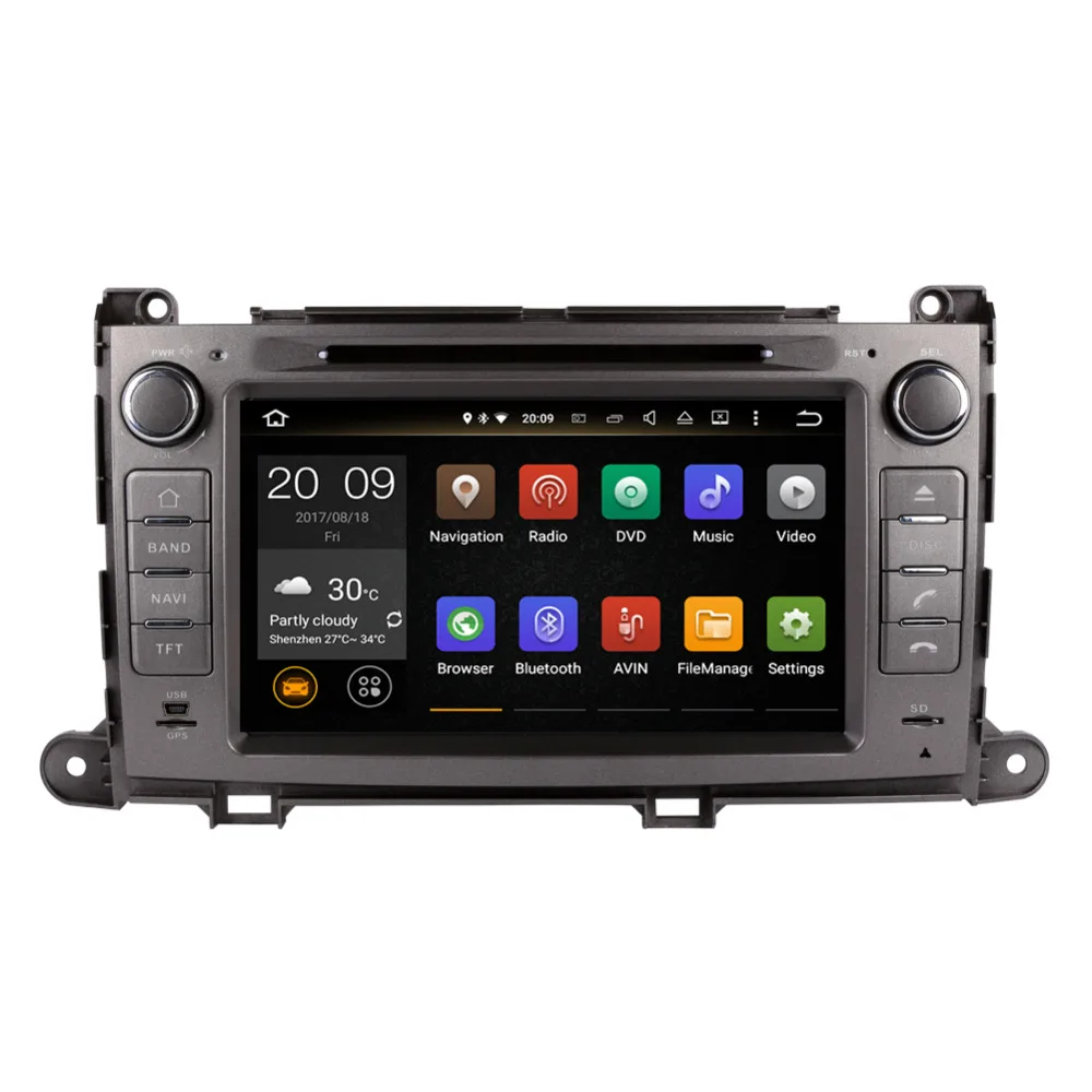 Cheap Android 7.1/8.0 Octa Core 4GB RAM Car Auto Radio Stereo Bluetooth For Toyota Sienna XL30 2013- Multimedia Player GPS Navigation 4